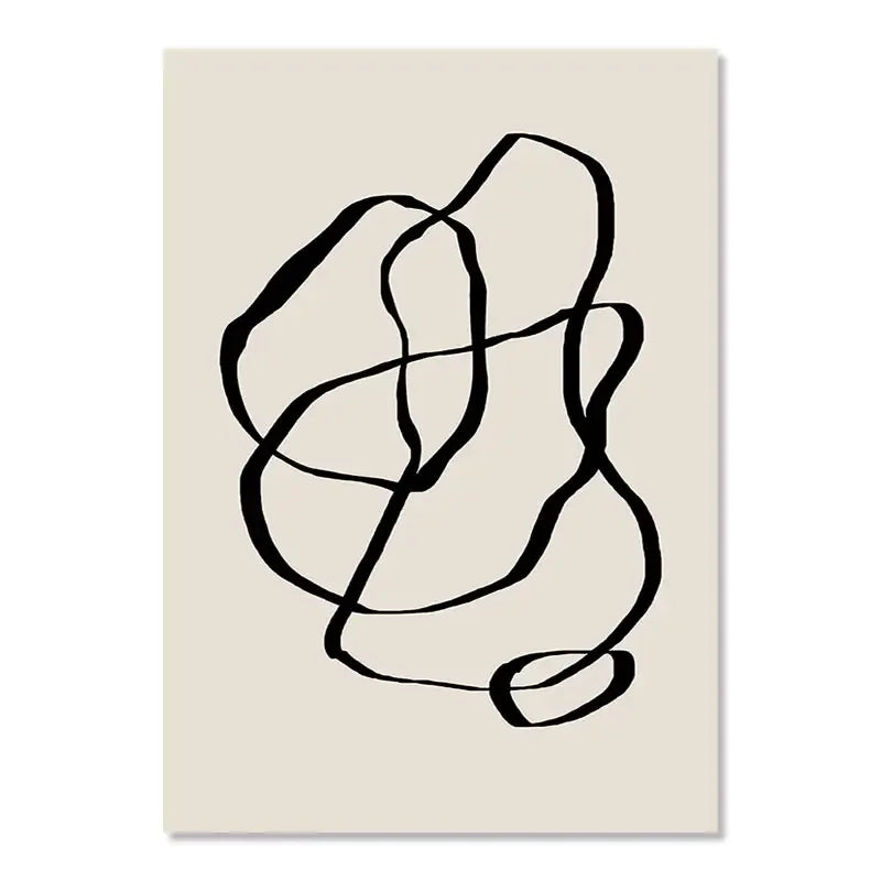 Abstract Boho Geometric Line Canvas Wall Art