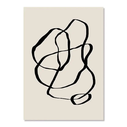 Abstract Boho Geometric Line Canvas Wall Art
