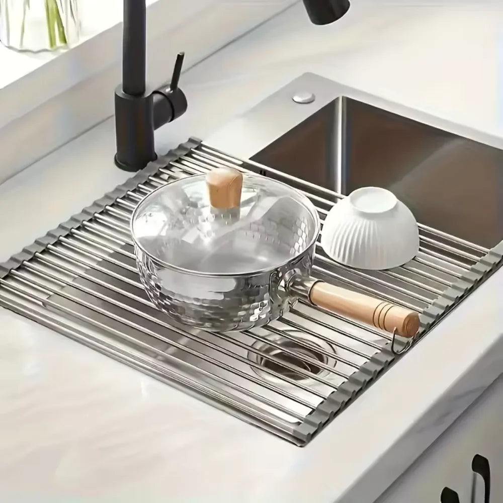 Rollable Stainless Steel Sink Drying Rack