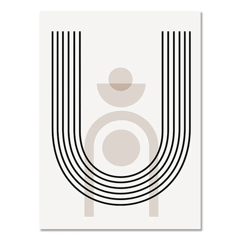 Abstract Boho Geometric Line Canvas Wall Art