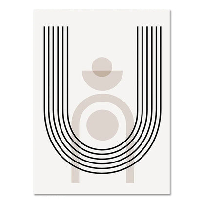 Abstract Boho Geometric Line Canvas Wall Art