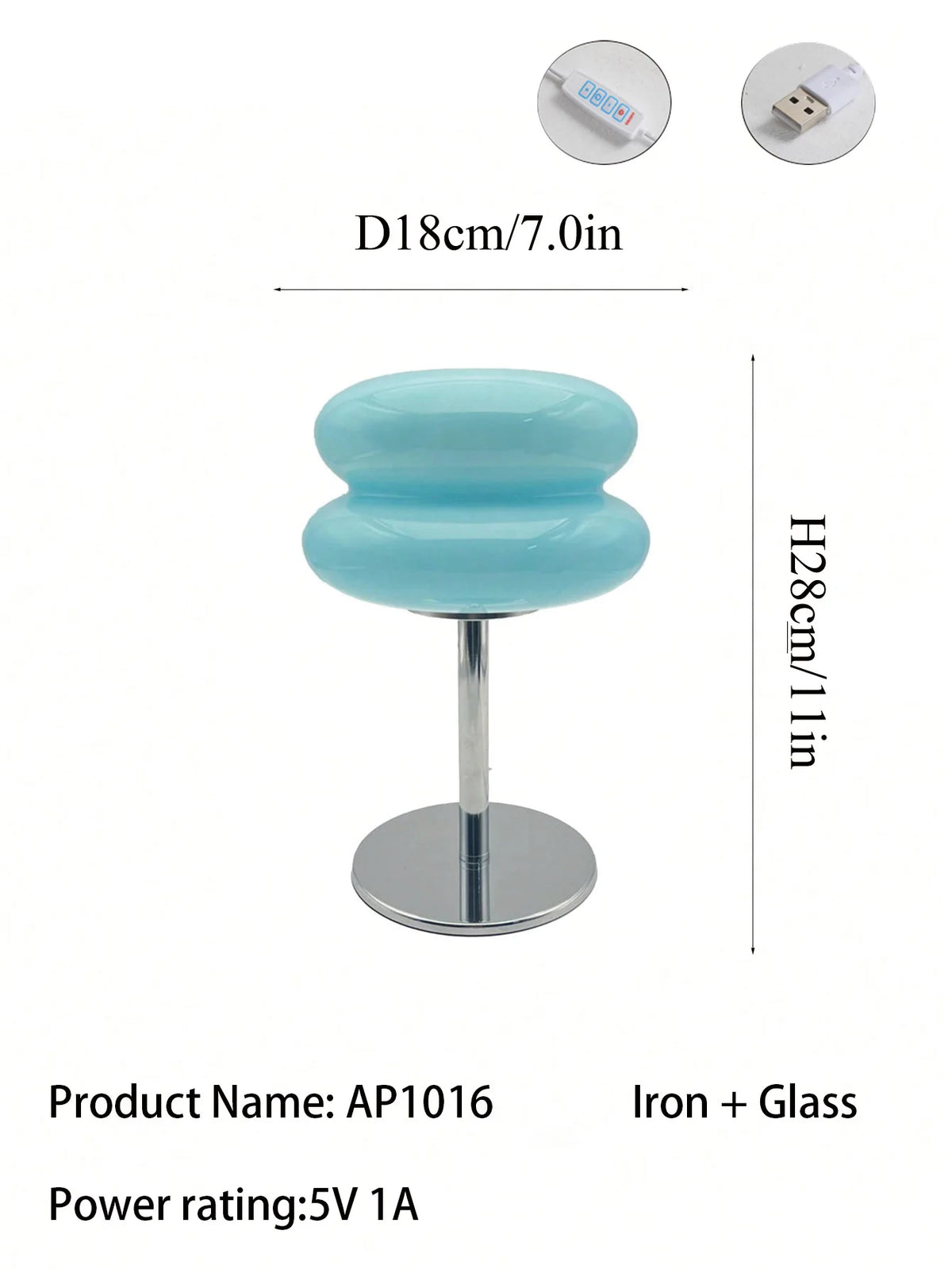 Macaron Glass LED Table Lamp