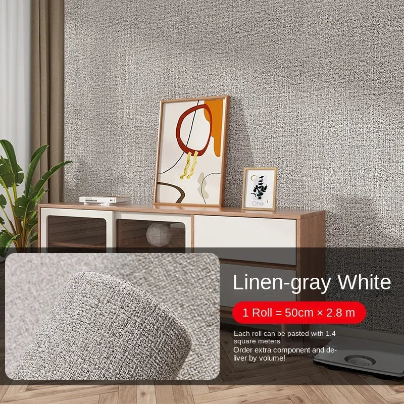 Thick Self-Adhesive Linen Wallpaper