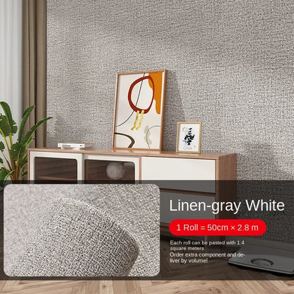 Thick Self-Adhesive Linen Wallpaper