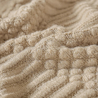 Khaki Knitted Tassel Blanket